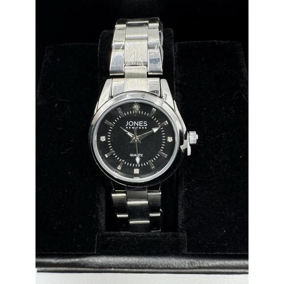 Jones New York Analog Wrist Watch Women 3ATM Silver Tone Black Dial JNYW2419L - Picture 1 of 7